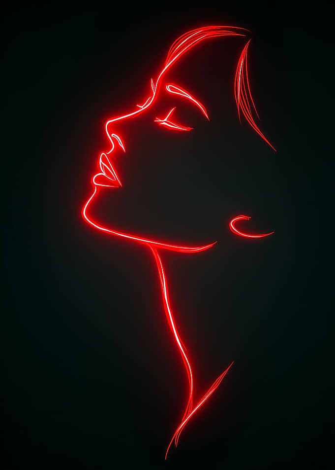 Red Neon Woman Profile