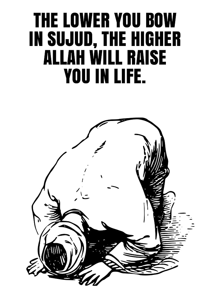 Islamic Prayer in Sujud
