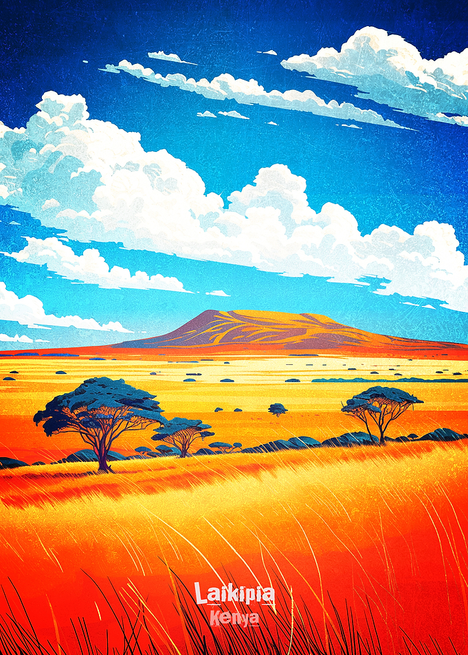 Laikipia Kenya Savannah Landscape Poster
