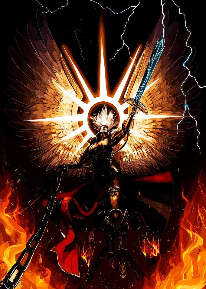 Angelic Warrior with Flaming Sword