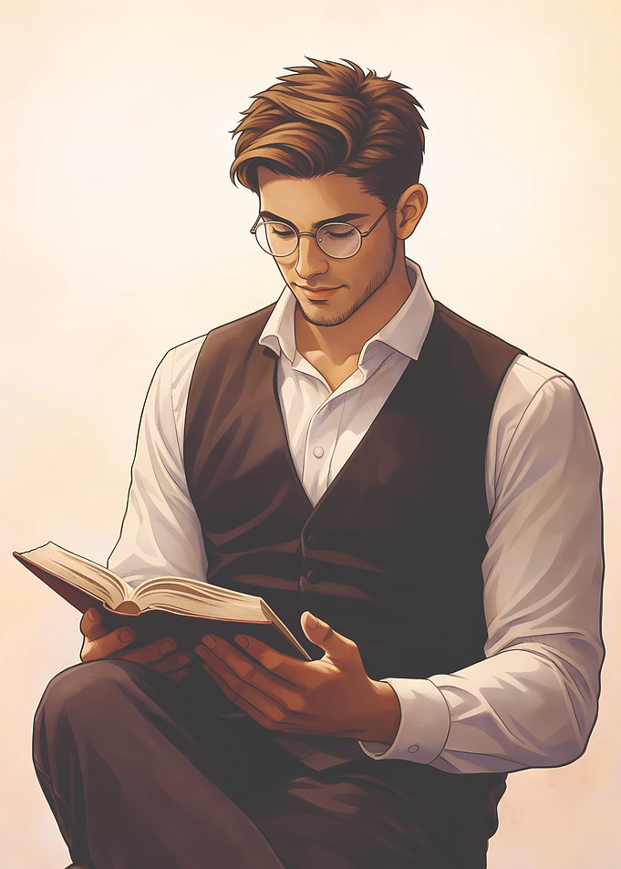 Man reading a book