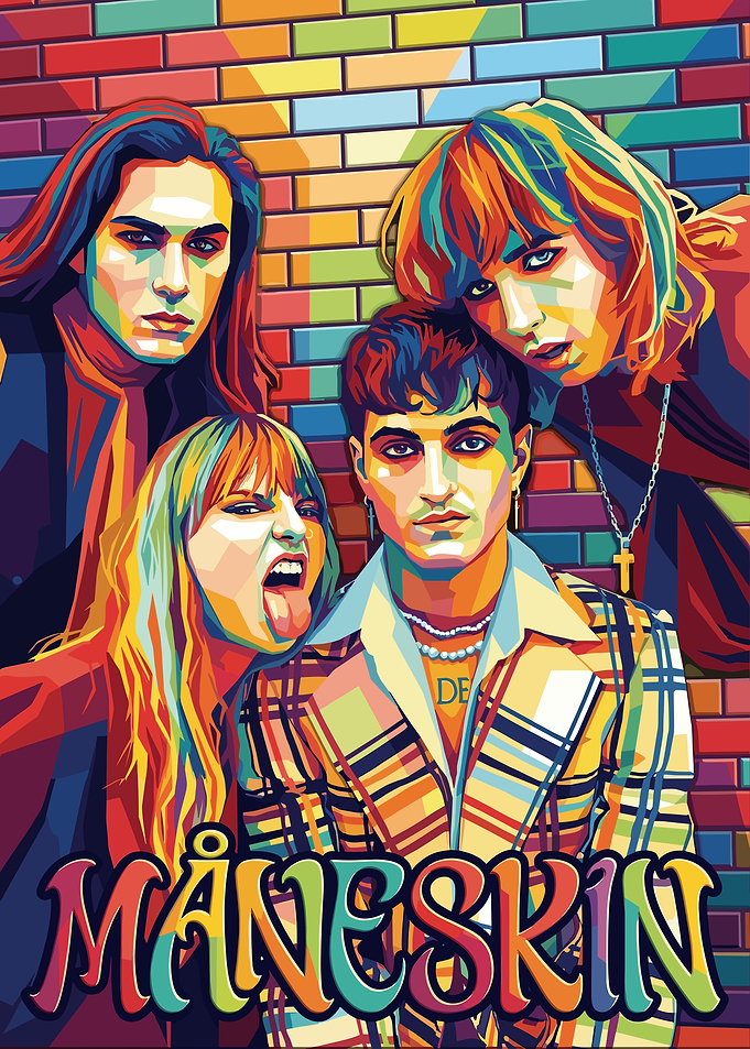 Måneskin Band Pop Art Portrait