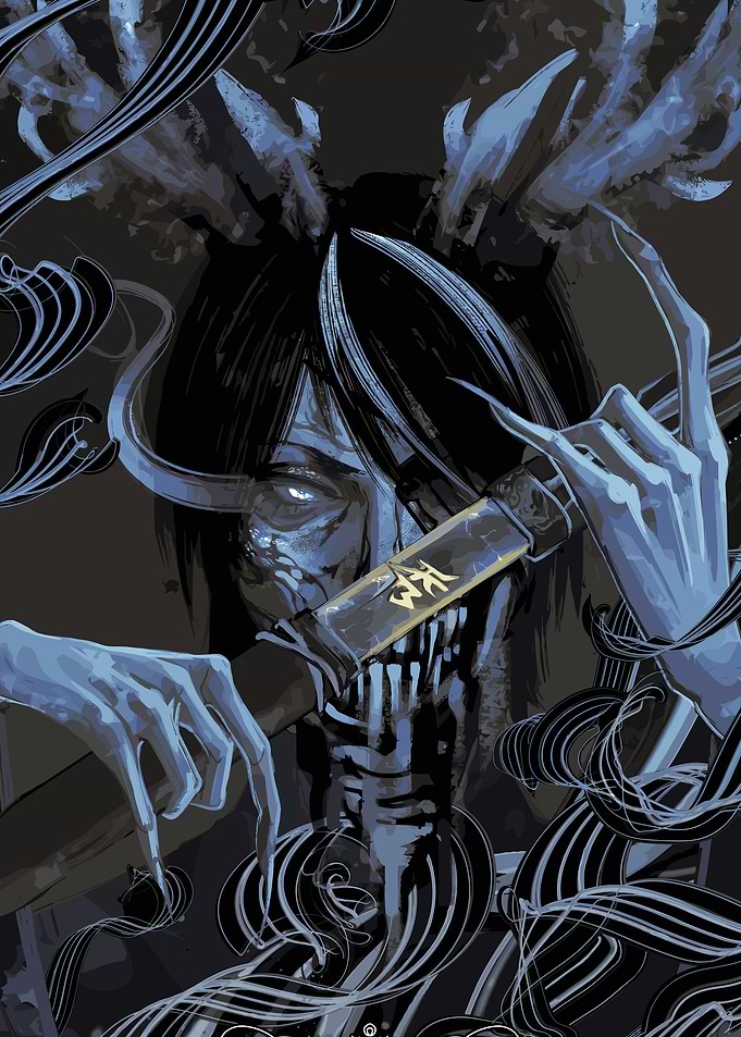 Demonic Figure with Katana