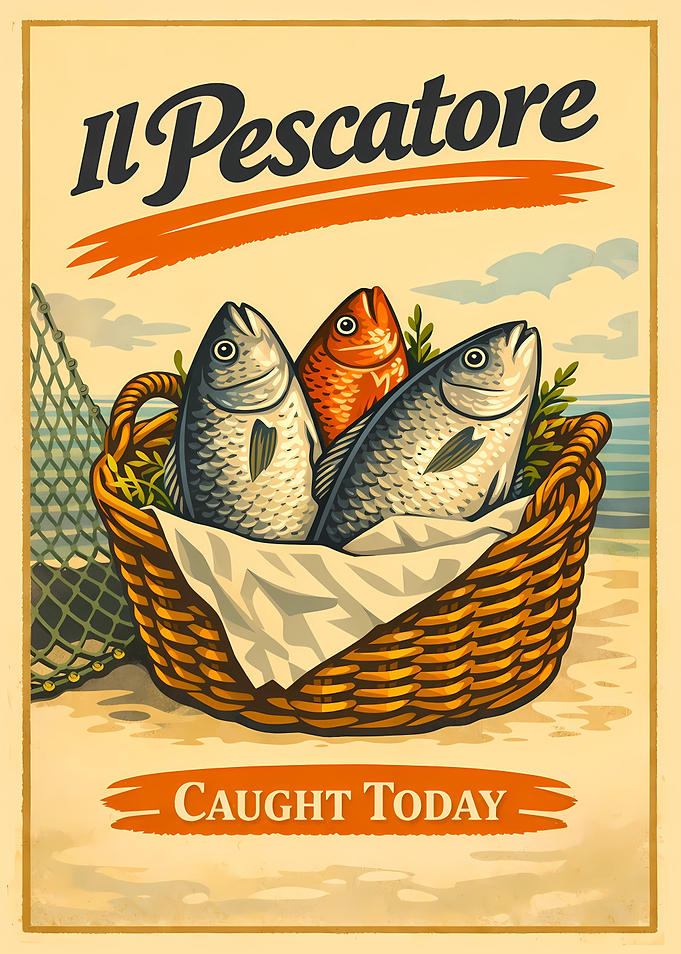 Il Pescatore Caught Today Fish Basket