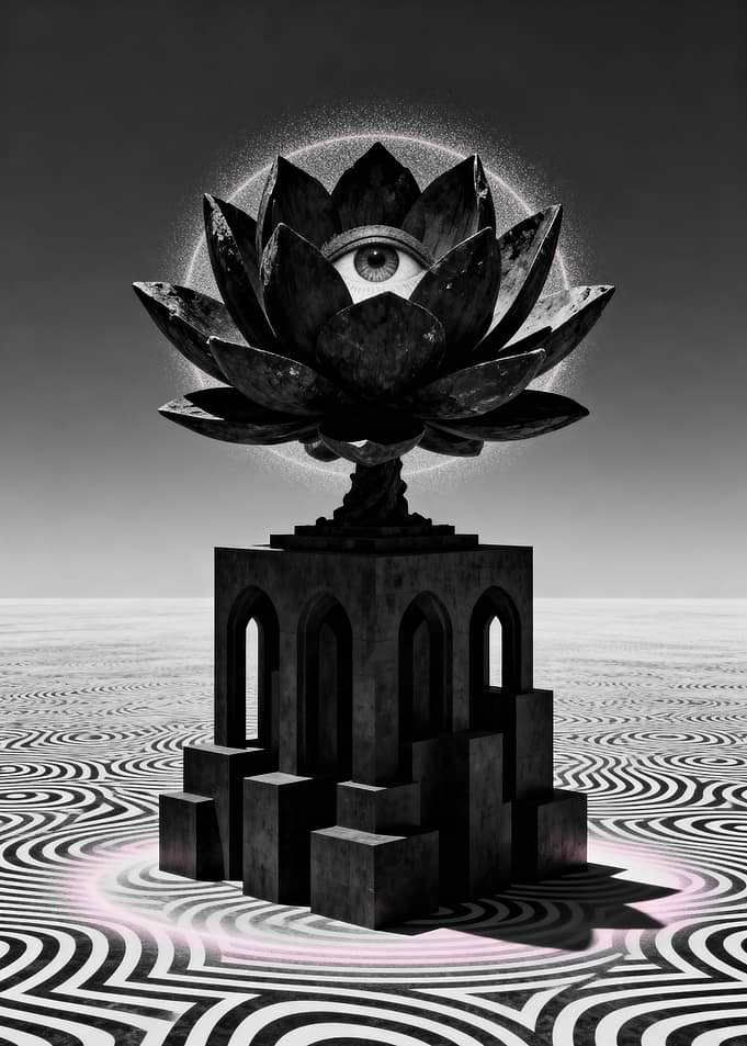 Mystical Lotus Eye Sculpture