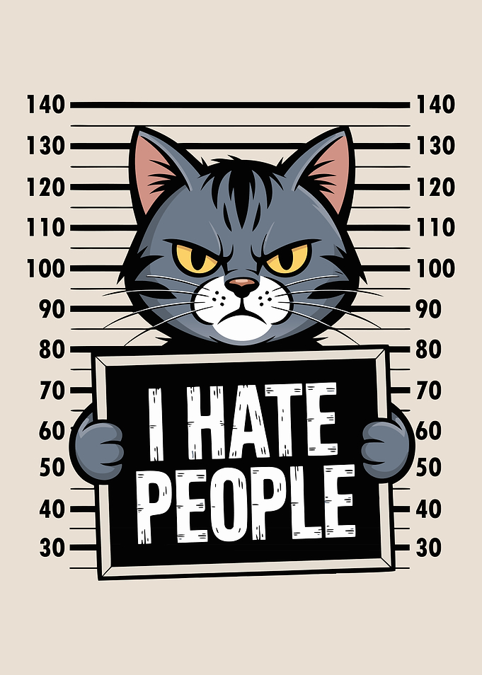 I Hate People Funny Cat