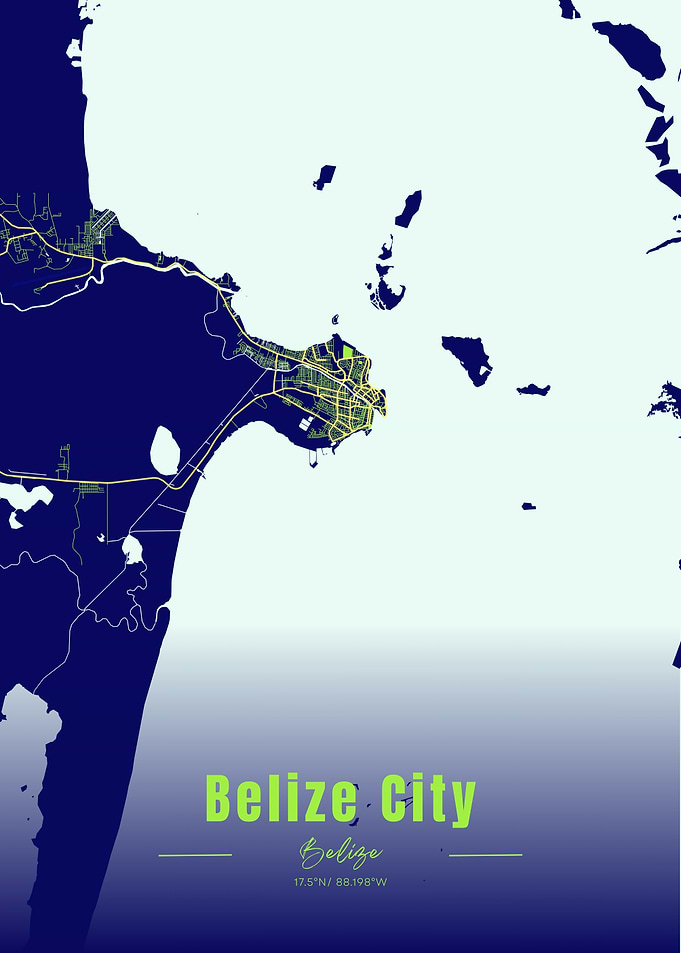 Belize City Map Art