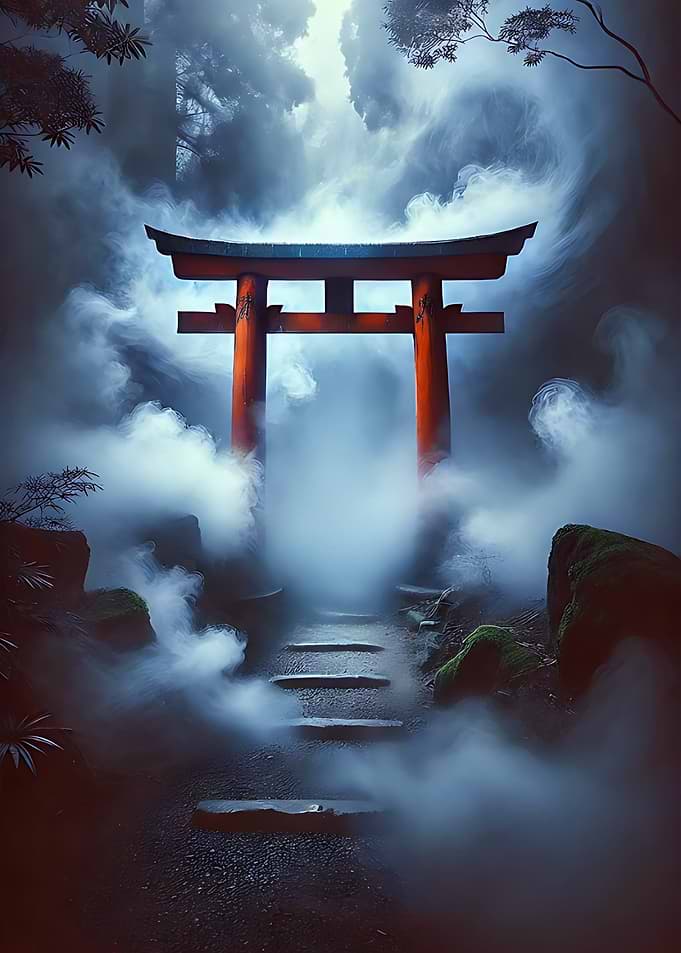 Misty Torii Gate Path