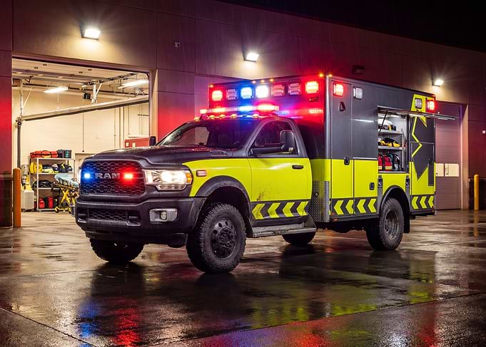 Ambulance Truck with Emergency Lights