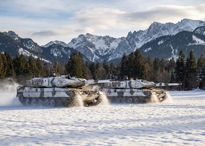 Tanks in Snowy Mountains