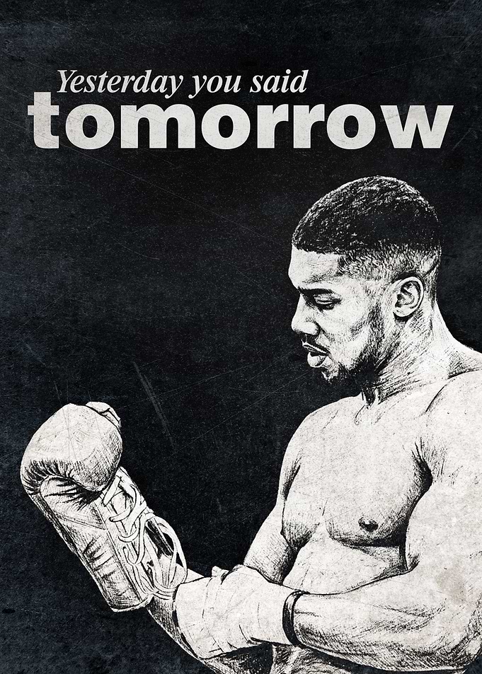 Inspirational Boxing Poster – “Yesterday You Said Tomorrow” Motivational Wall Art