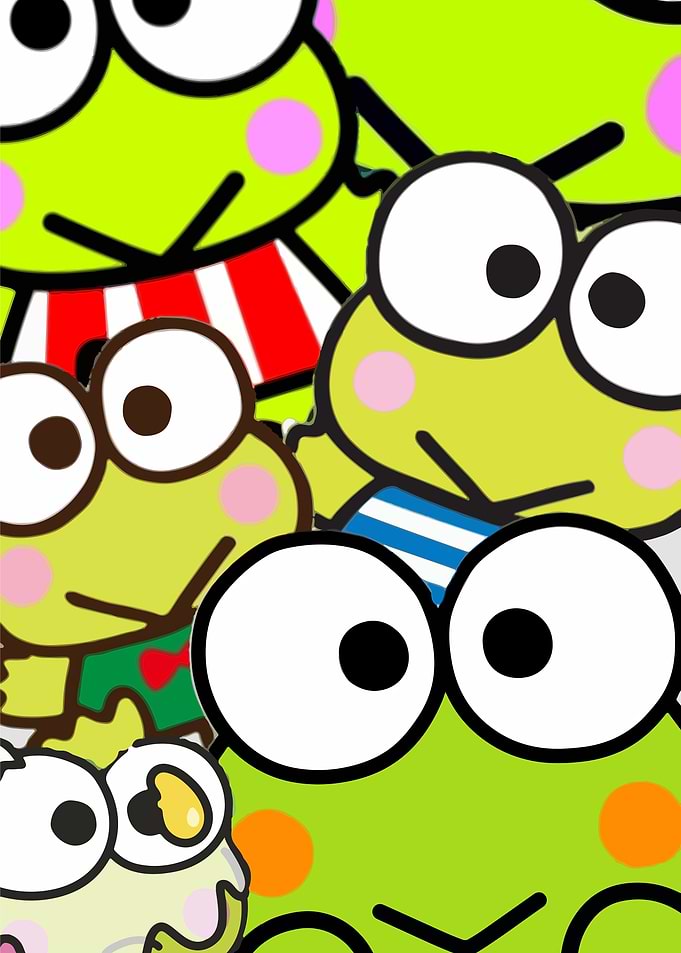 Cute Keroppi Characters Collage