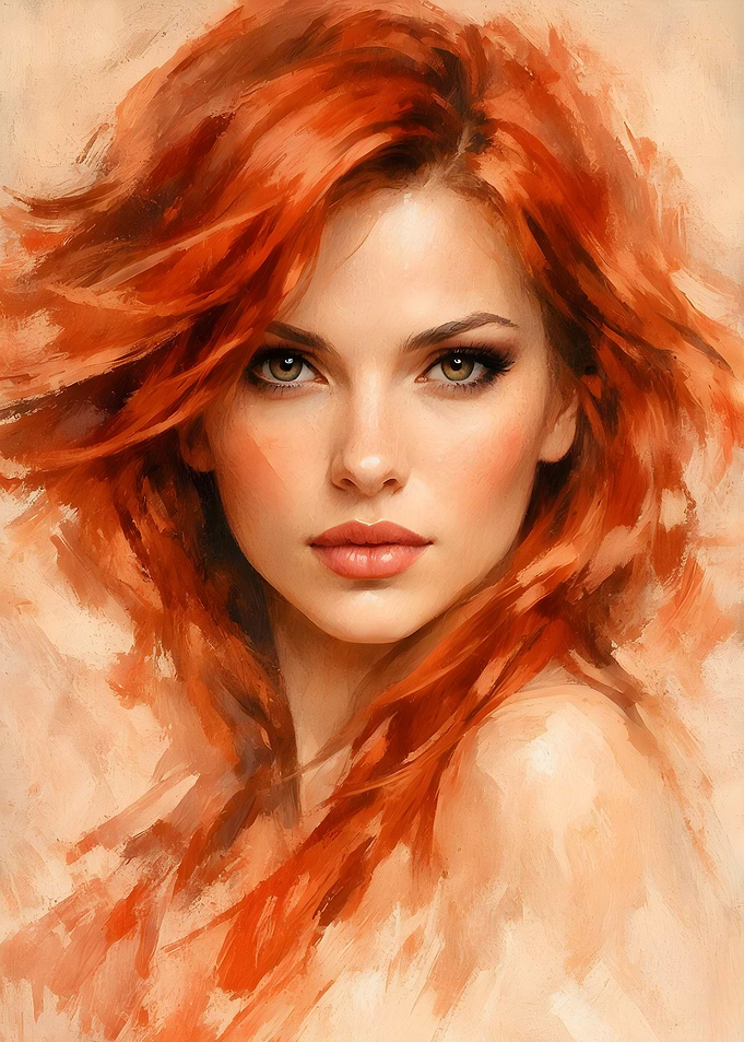 Portrait of a woman with red hair