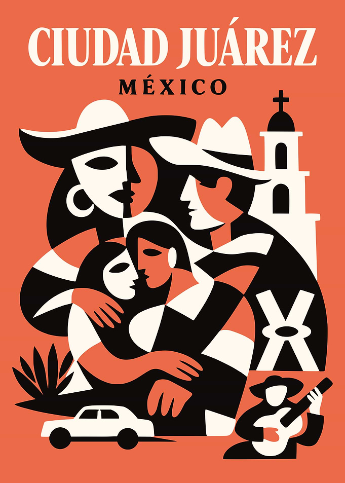 Ciudad Juarez Mexico Vintage Poster