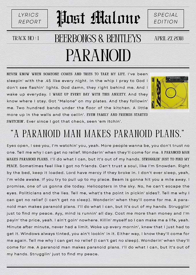 Post Malone Paranoid