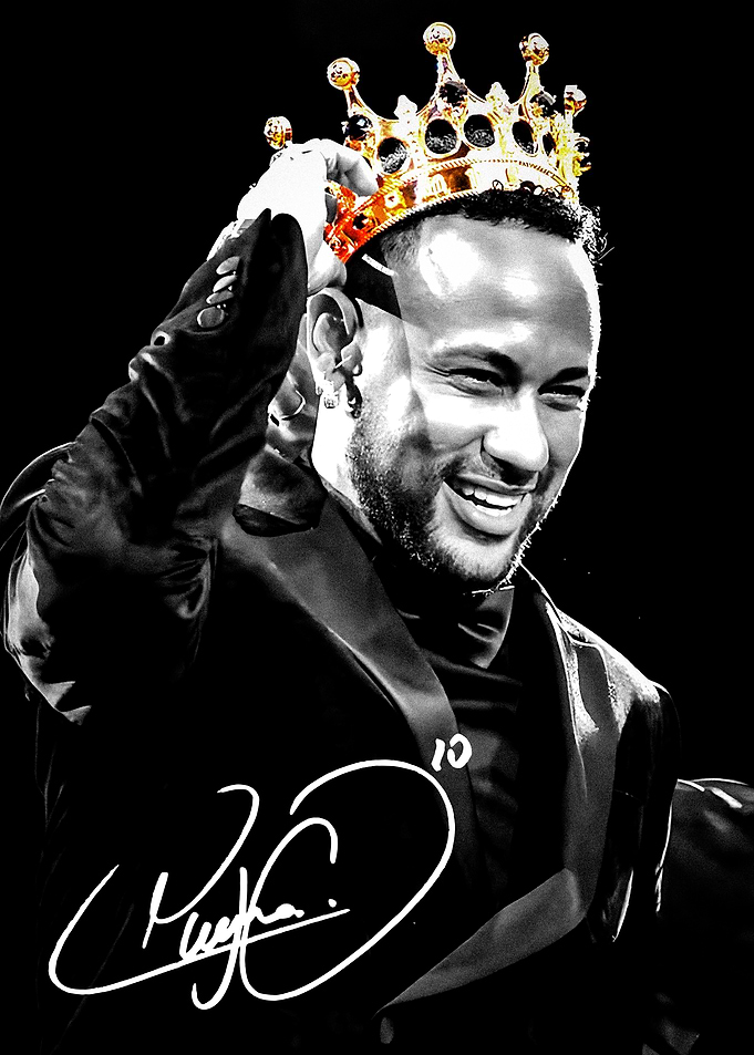 Neymar Jr. wearing a crown