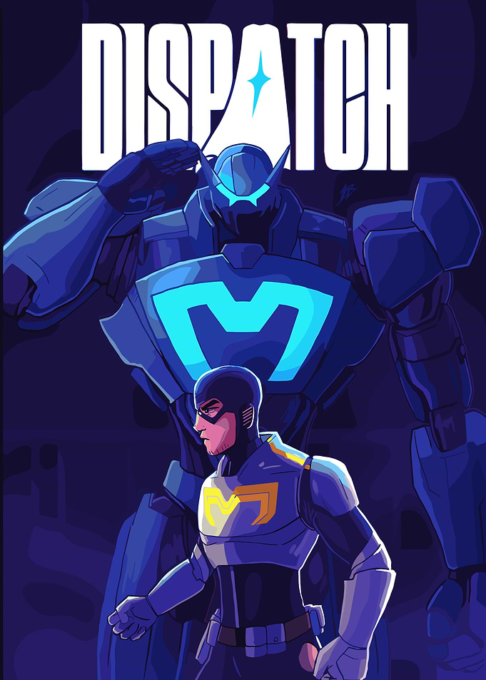 Superhero and Giant Robot