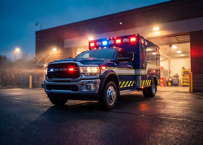 Ambulance with Lights On