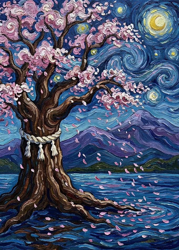 Cherry Blossom Tree by the Water
