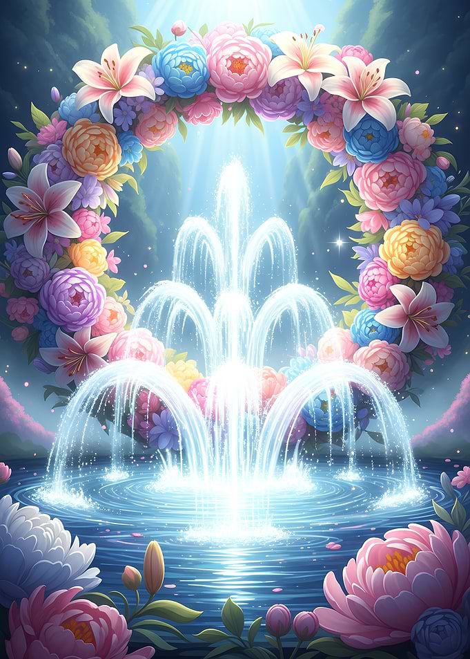 Enchanted Floral Fountain