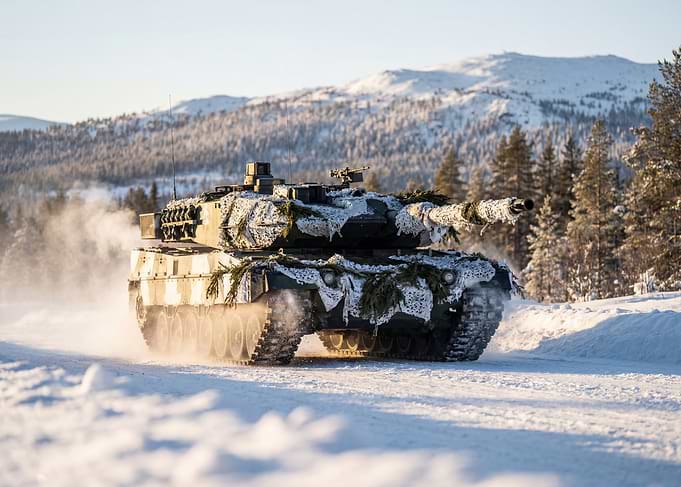 Tank in a Snowy Forest