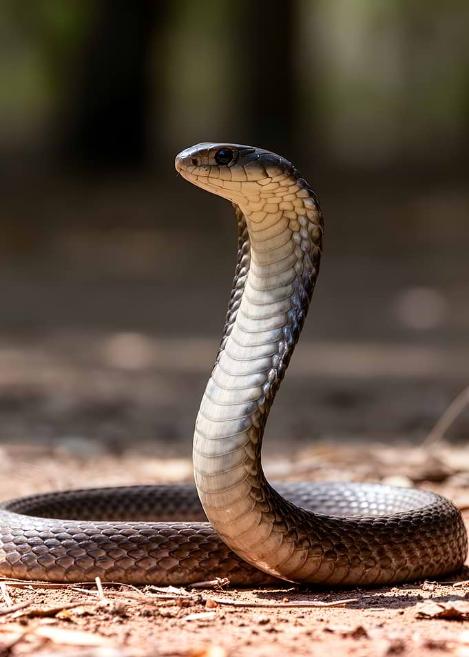 Cobra Snake in Defensive Pose