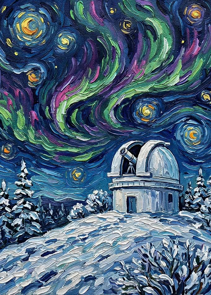 Observatory Under the Aurora Borealis