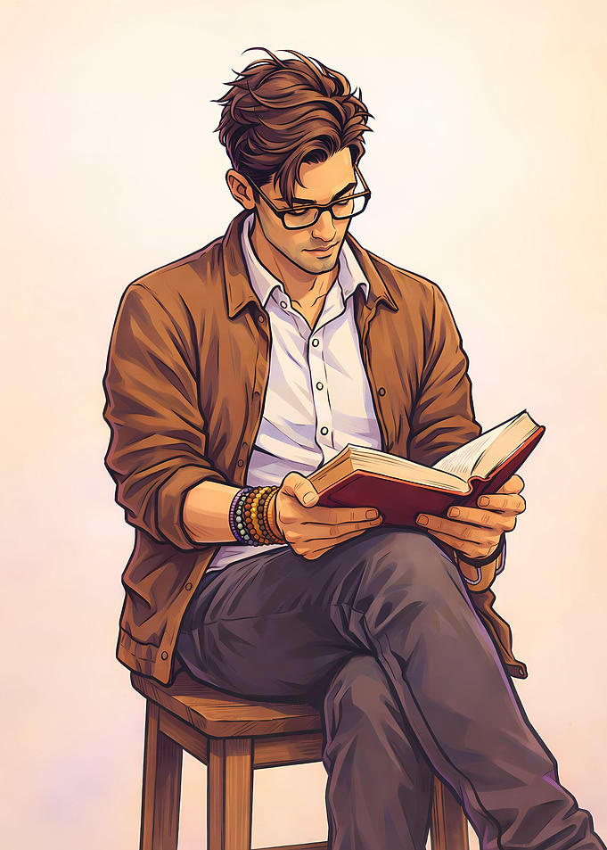 Man reading a book
