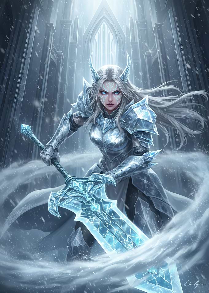 Ice Warrior with Crystal Sword