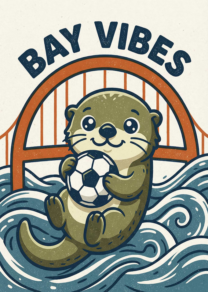Cute Otter Holding Soccer Ball