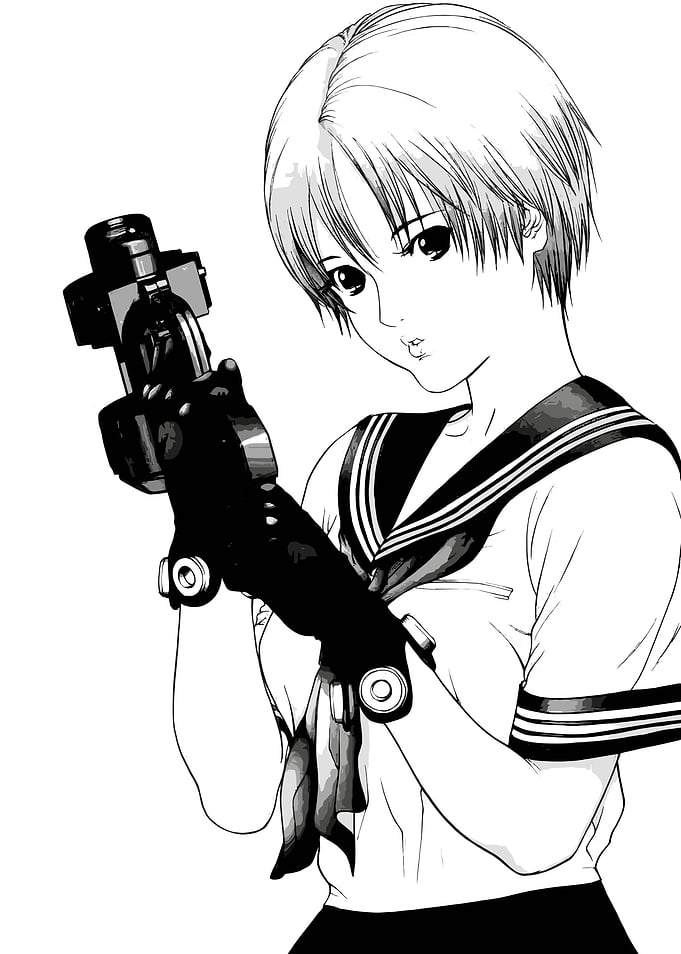 Anime Girl with Gun