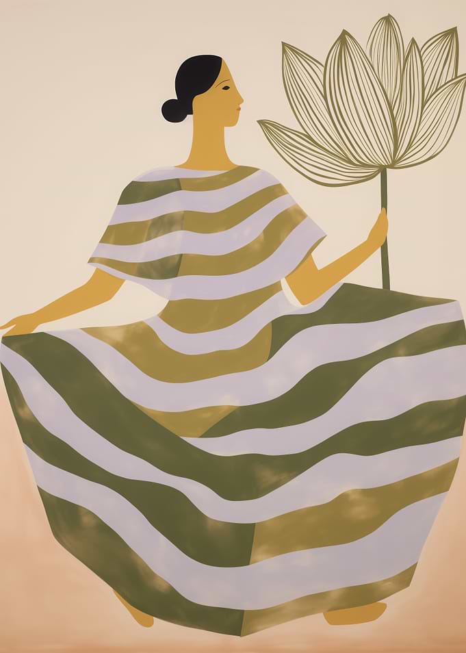 Woman holding a lotus flower
