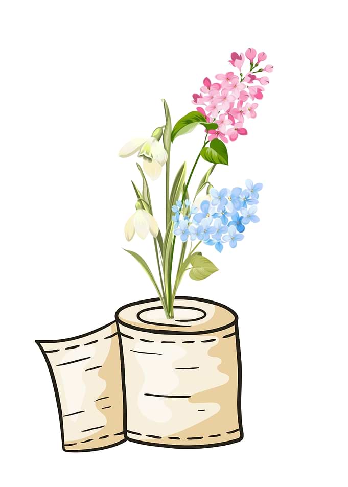 Toilet Paper with Flowers