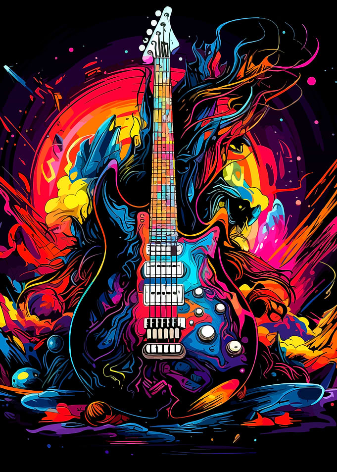 Psychedelic Electric Guitar Art