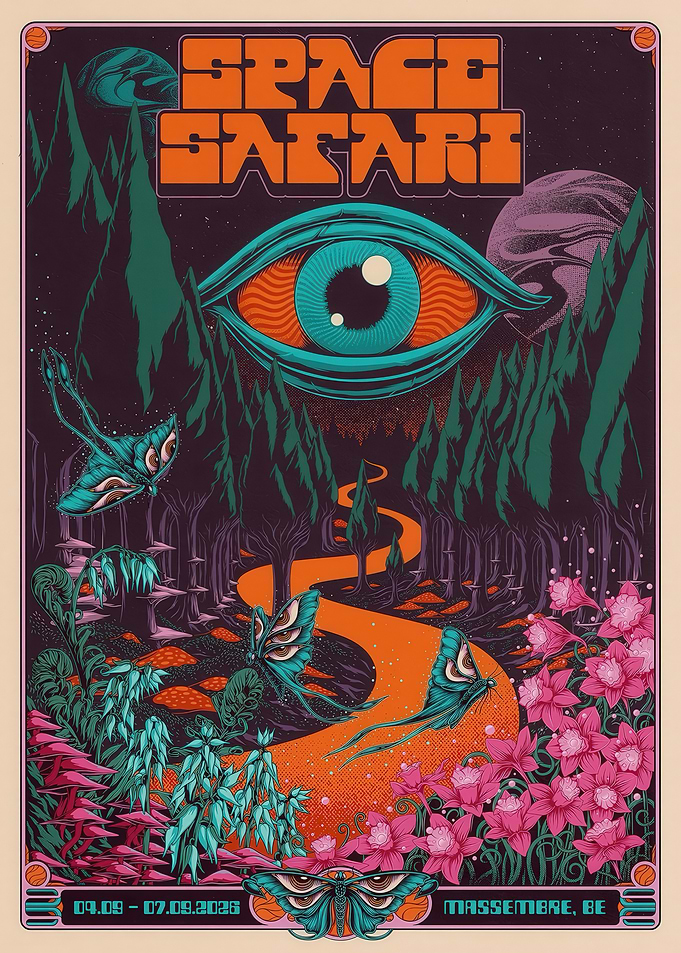 Space Safari Psychedelic Poster