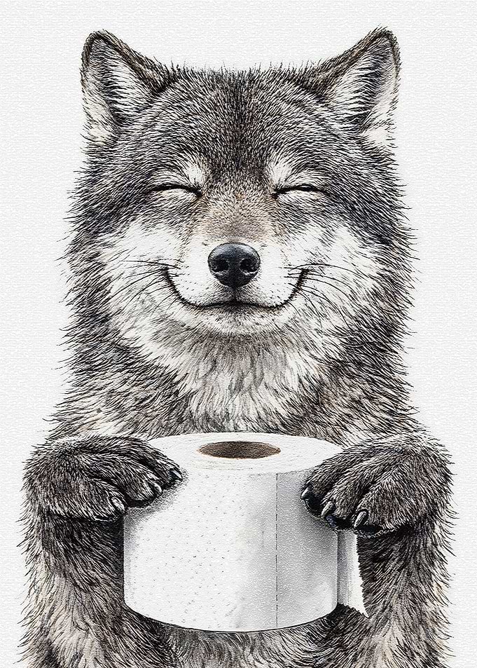 Wolf Holding Toilet Paper