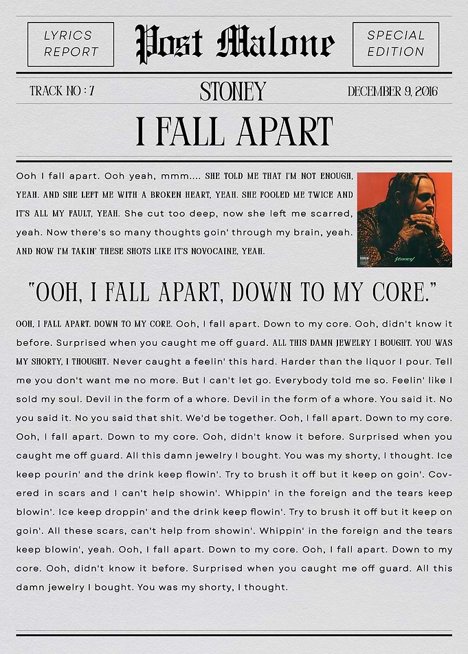 Post Malone I Fall Apart