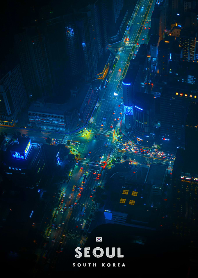 Seoul South Korea Night Cityscape
