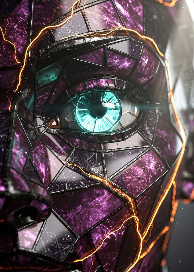 Cybernetic Eye with Cosmic Texture