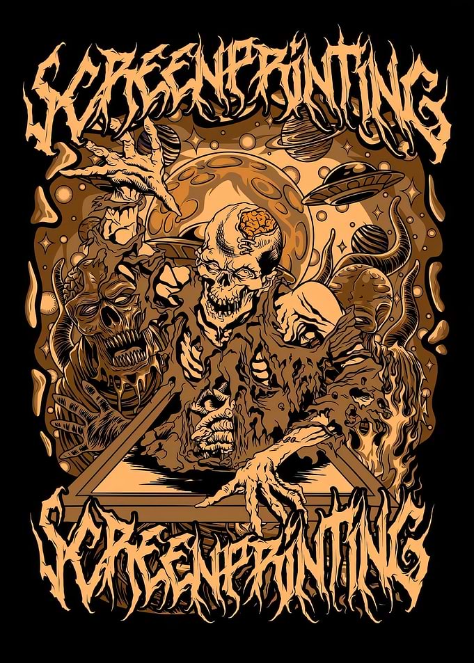 Screenprinting Zombie Space Art