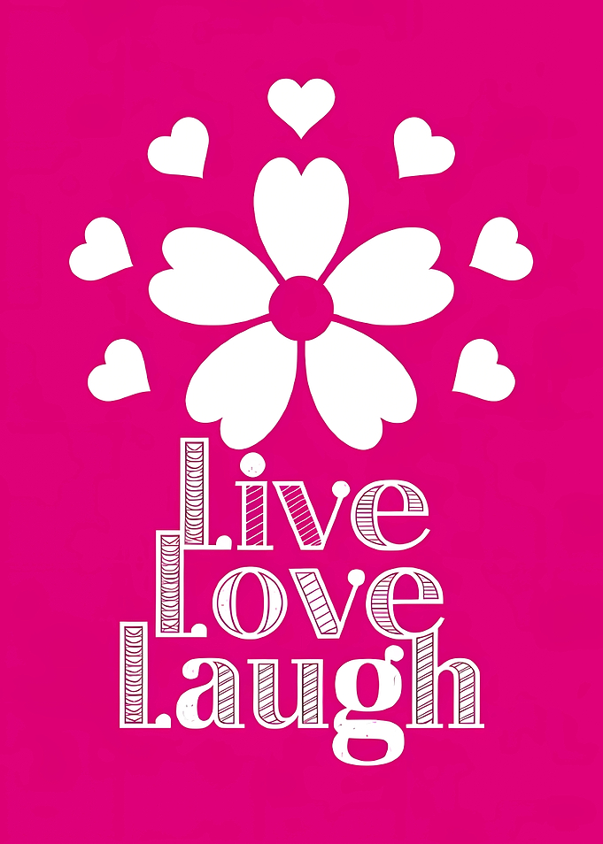 Live Love Laugh Flower Hearts