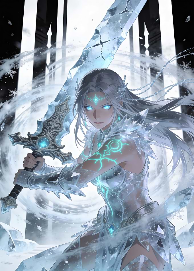 Ice Sorceress with Crystal Sword