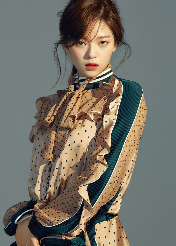 Polka Dot Ruffle Blouse jeongyeon twice
