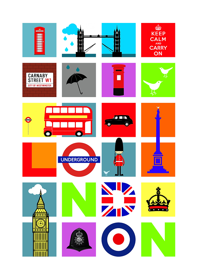 London Icons Travel Poster
