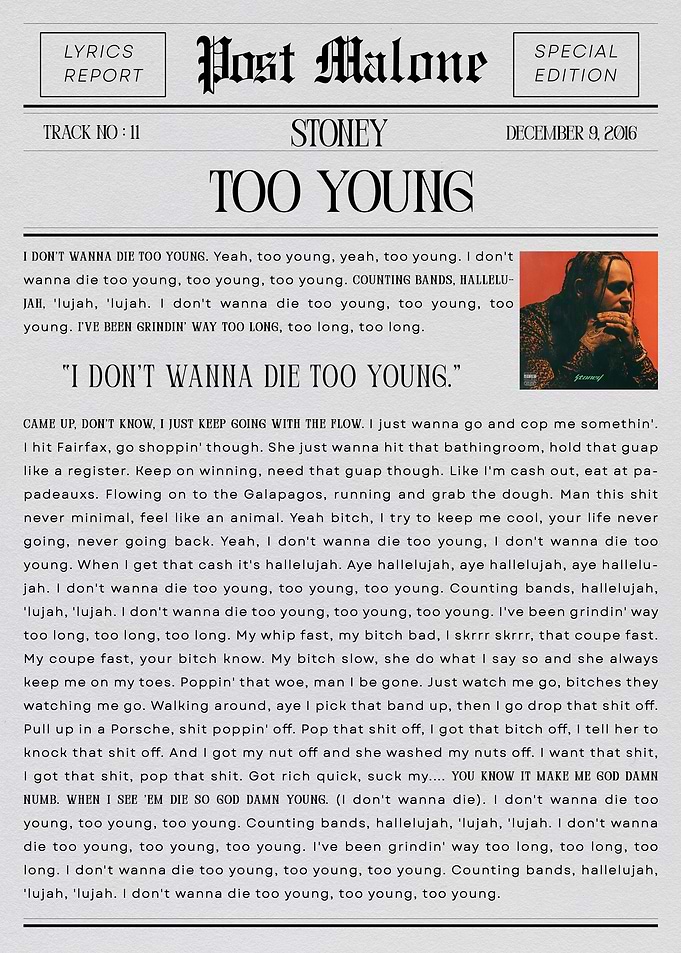 Post Malone Too Young