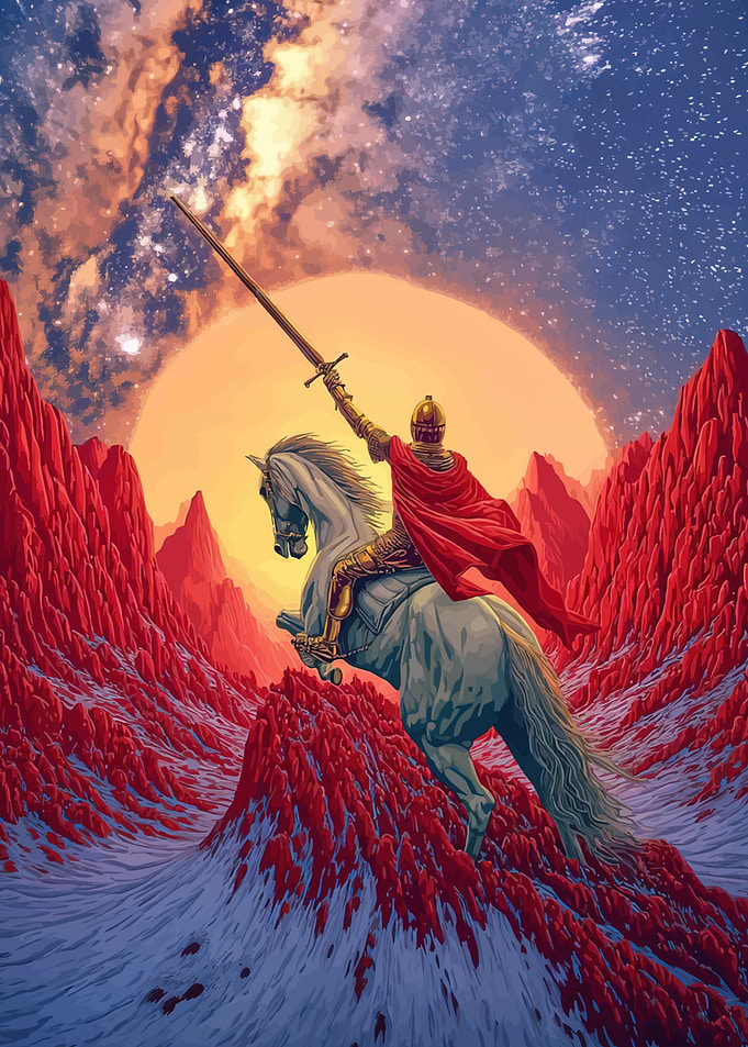 Knight on Horseback with Sword
