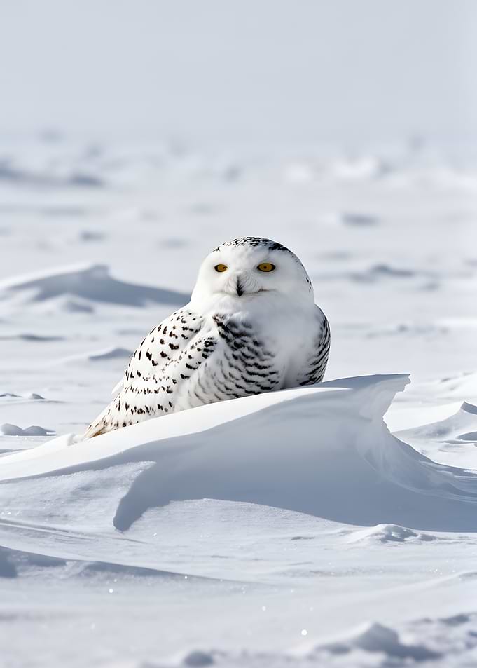 Snowy Owl in Winter Landscape