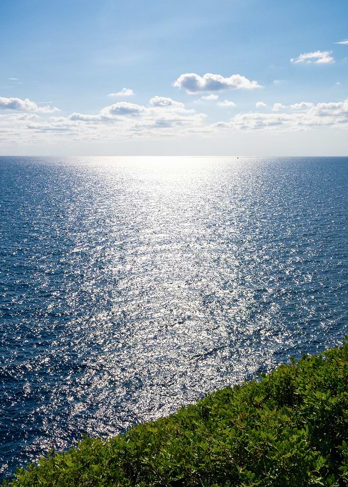 Sunlight Shimmering on Vast Blue Ocean
