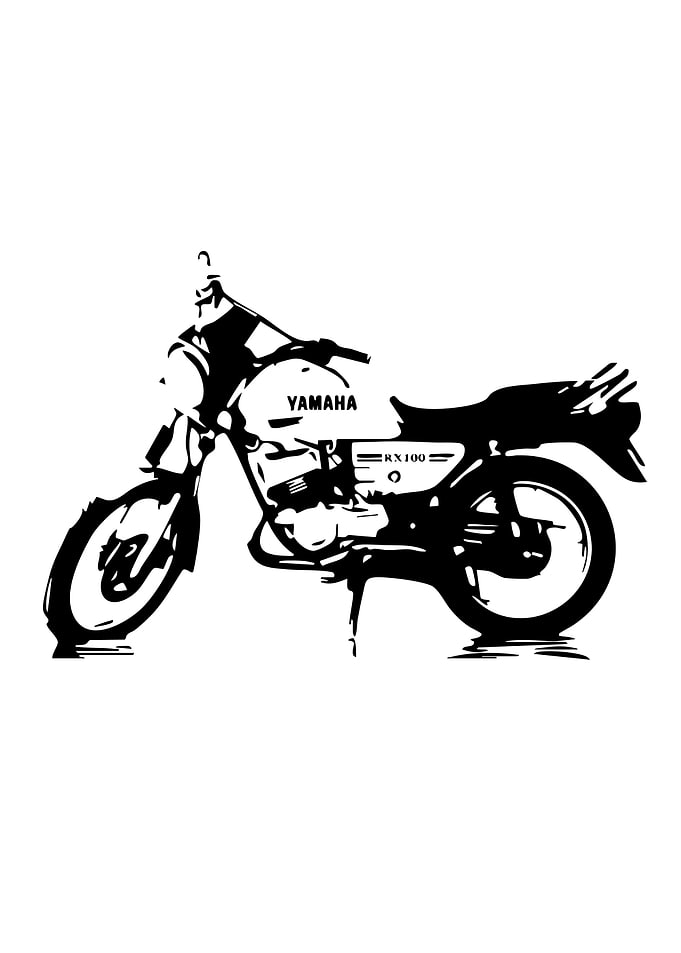 Yamaha RX100 Motorcycle Silhouette