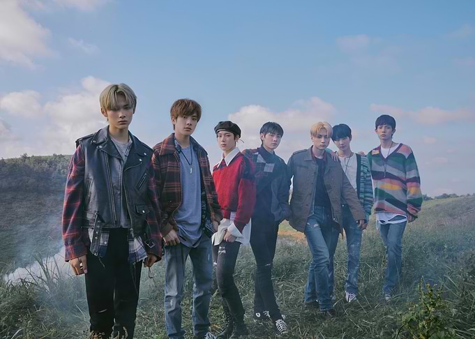enhypen K-Pop Group Posing Outdoors